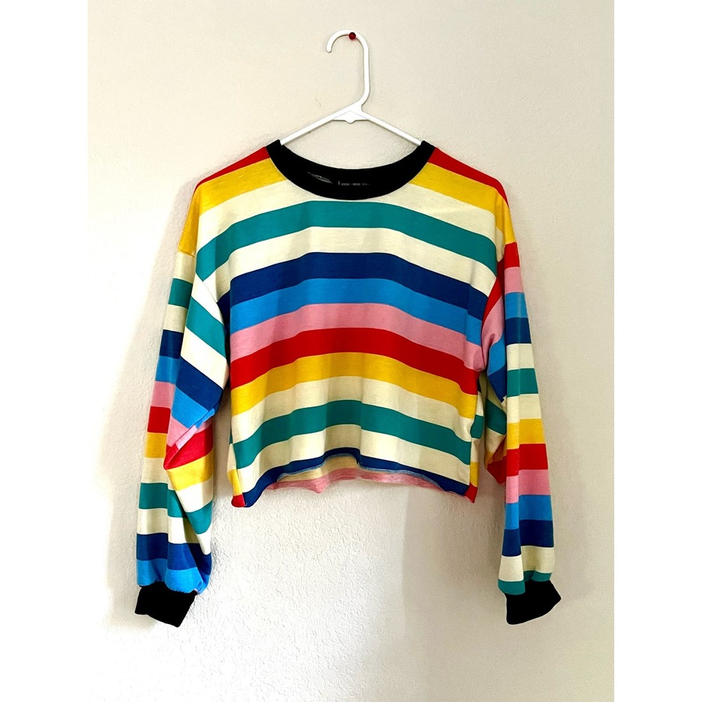 Rainbow Stripe Long Sleeve T Shirt
